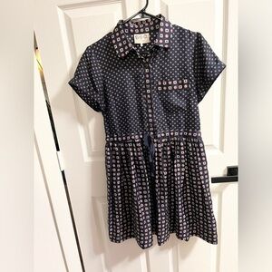 Sea New York 100% Silk Nautical geometric print mini dress pockets